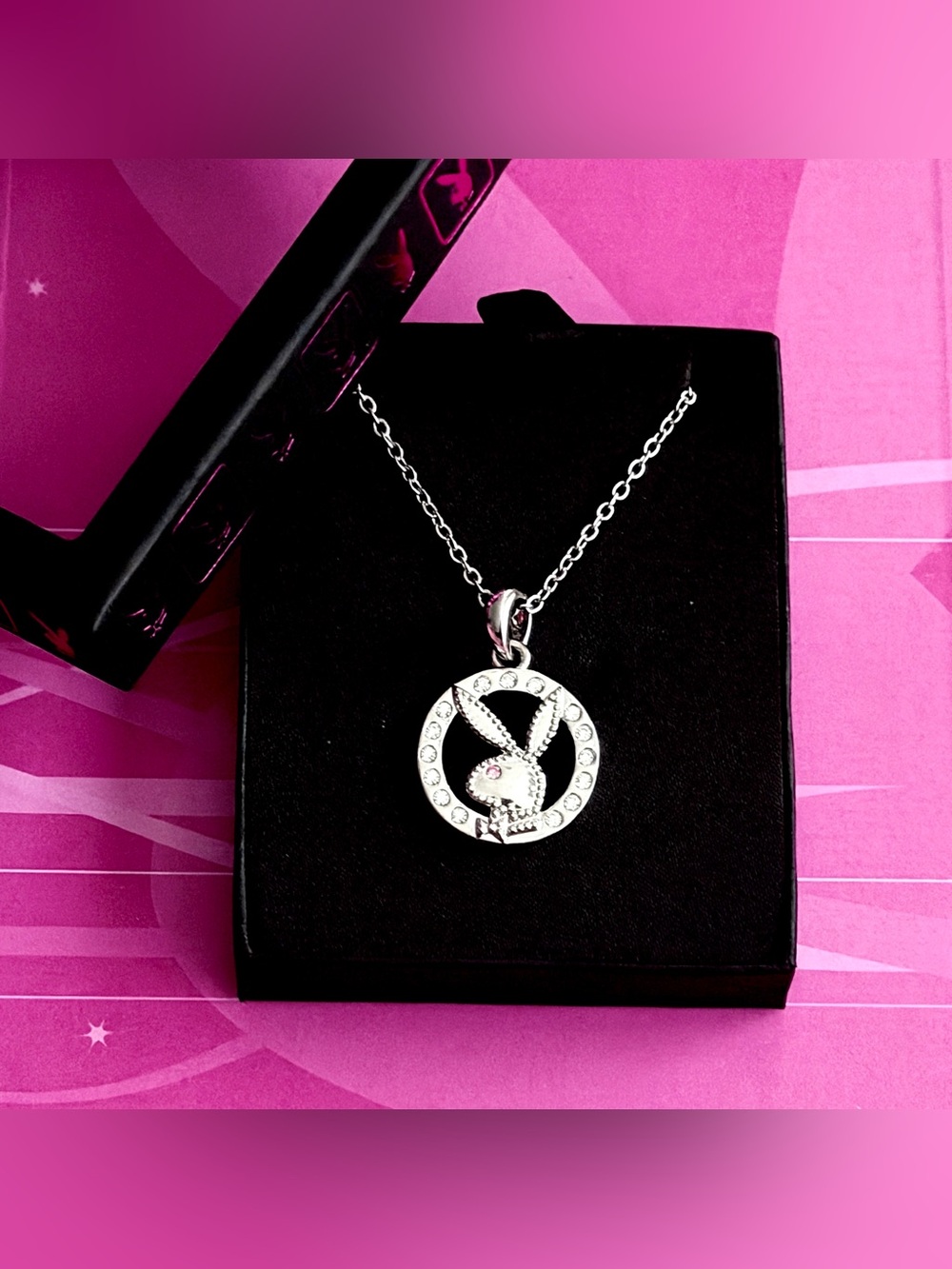 Playboy Y2K bunny circle necklace NWT